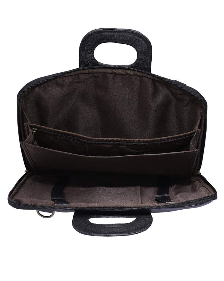 LB™ Genuine Leather Black Laptop Zip Sleeve – Slim & Protective Case