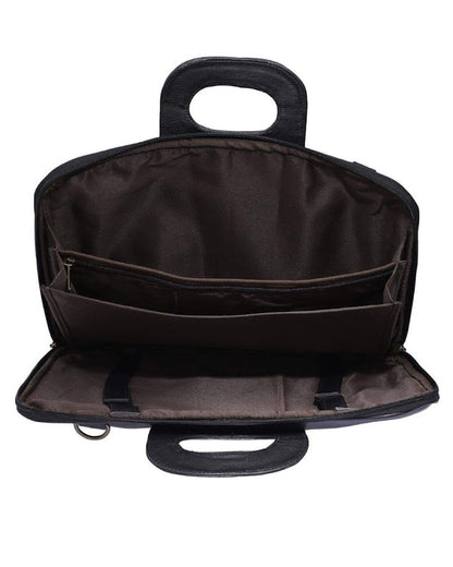 LB™ Genuine Leather Black Laptop Zip Sleeve – Slim & Protective Case