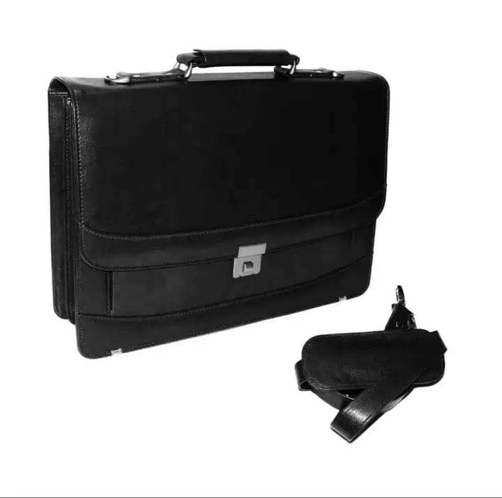 LB™ Leather Briefcase Laptop Bag Folder with Accessories Organizer (Genuine Leather, Pakistan)