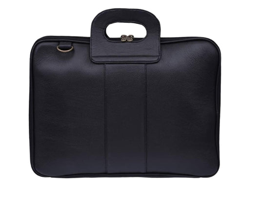 LB™ Genuine Leather Black Laptop Zip Sleeve – Slim & Protective Case